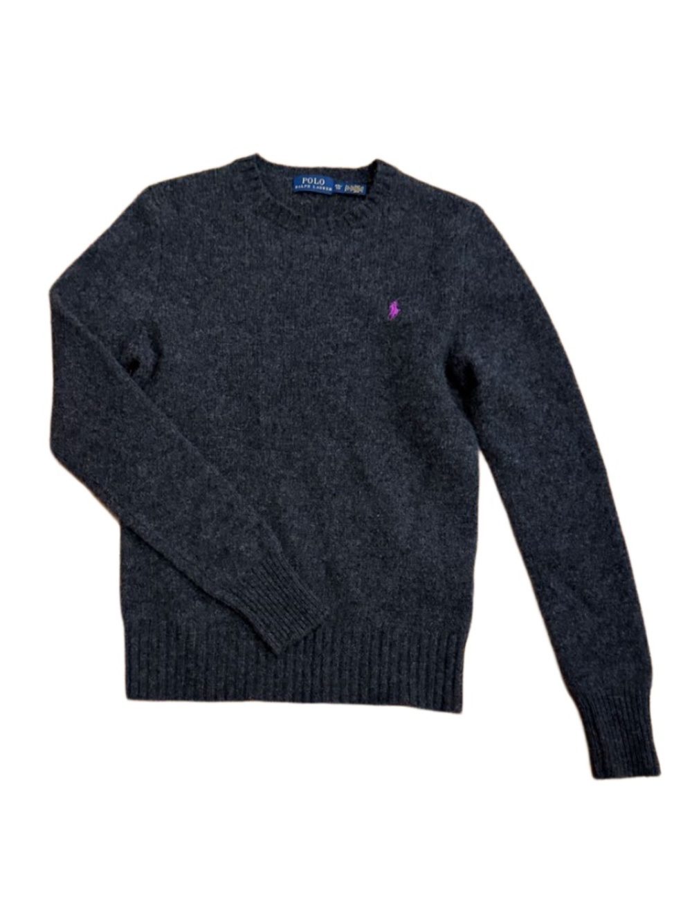 Ralph Lauren Blue Label Charcoal Gray cashmere blend crewneck sweater